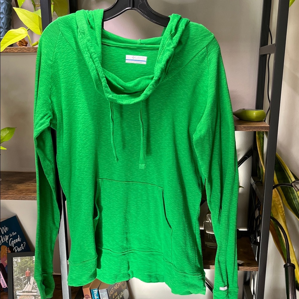Columbia Bright Green Lightweight Hooded Pullover
